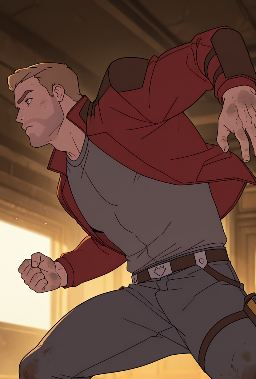 23299-654722490-_lora_starlord-10_1_ starlord, 1boy, dirty blonde hair, red jacket, gray shirt, short hair, open jacket, dynamic pose, solo, mas.png